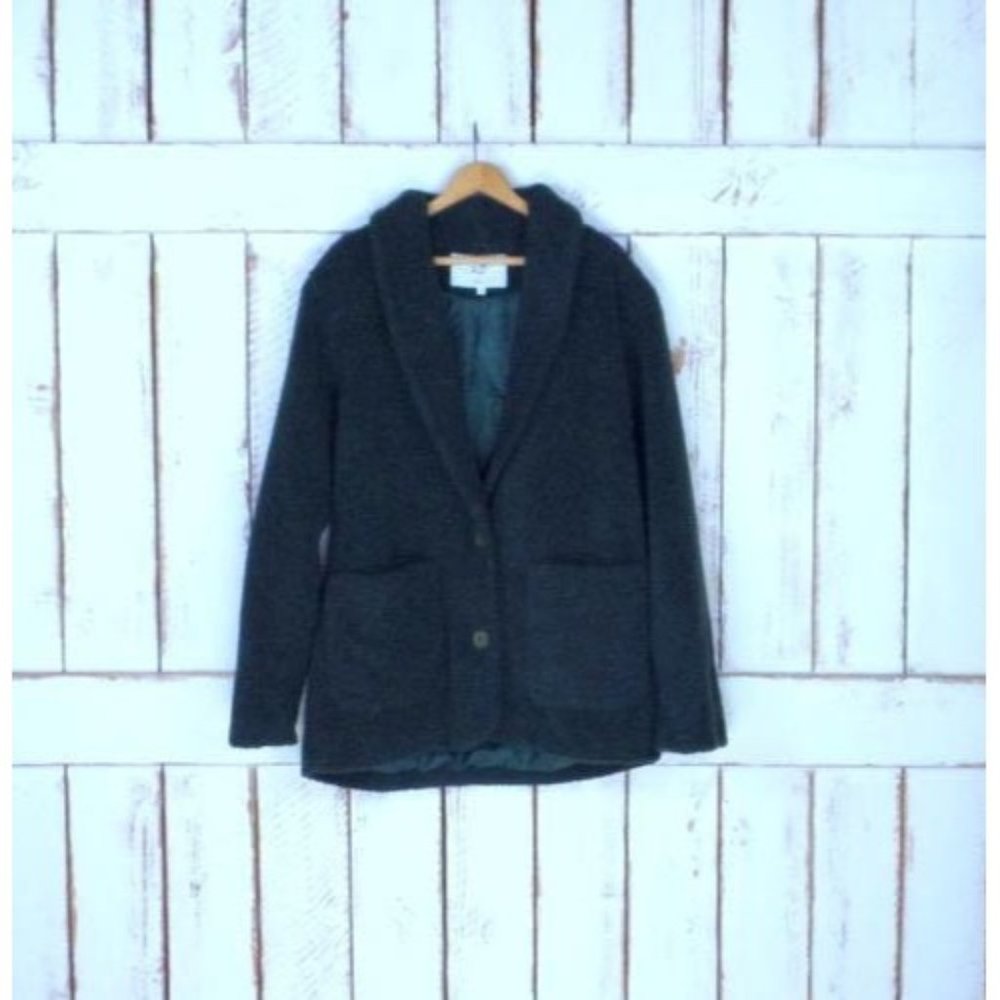 90s dark green chunky faux sheepskin jacket coat jacket